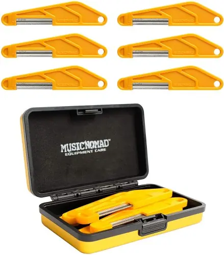 Zestaw Pilników do Siodełka - Music Nomad Electric Guitar Diamond Coated Nut File Set Super Light Strings 6pc w/metal case MN667