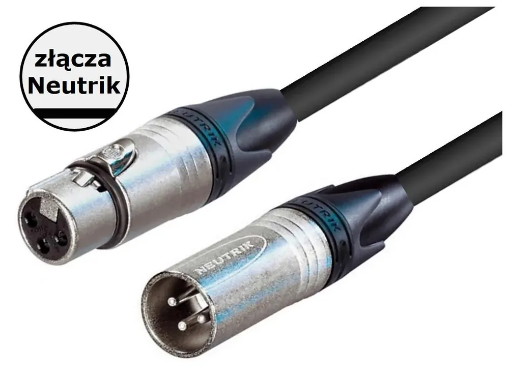 MC Audio MS2N 20 - przewód mikrofonowy 20m, studyjny, symetryczny XLR-XLR 20m, złącza Neutrik, przewód 2x0,5mm2
