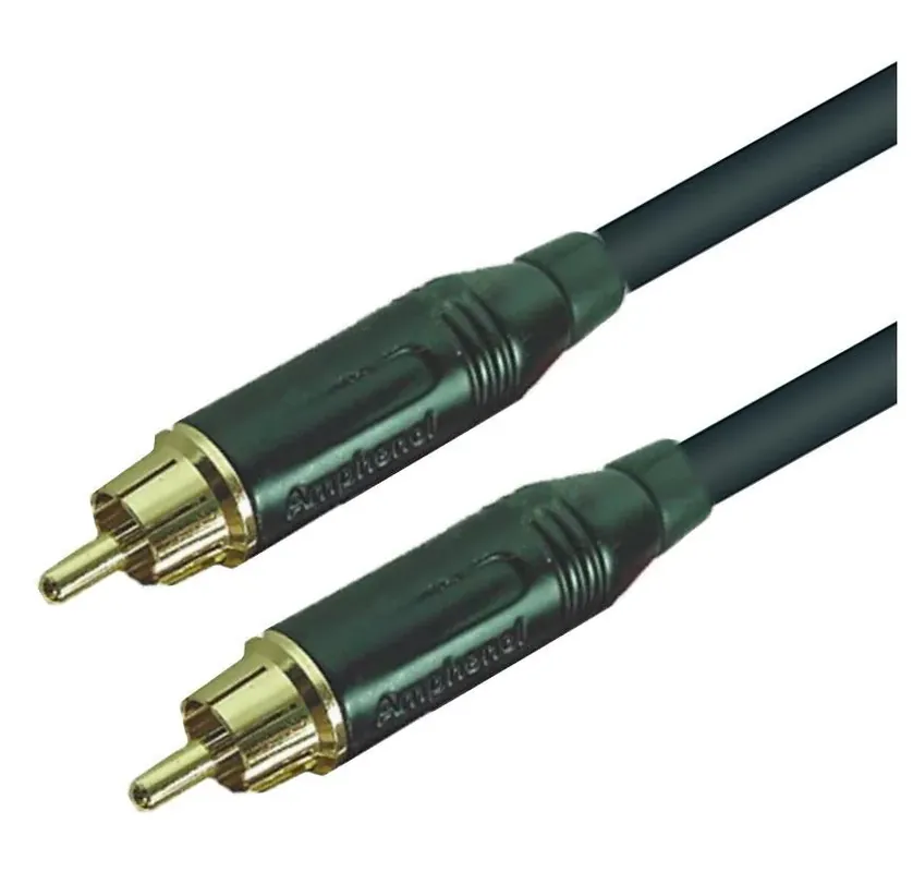 MC Audio ISLAR BL 50 - przewód posrebrzany RCA-RCA 50cm, złącza pozłacane Amphenol, czarne