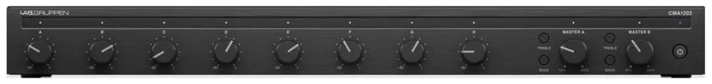 Lab Gruppen CMA 1202 - mikser ze wzmacniaczem 2 x 120W, 100V lub 4-8 Ohm, 8 wejść mikrofonowych