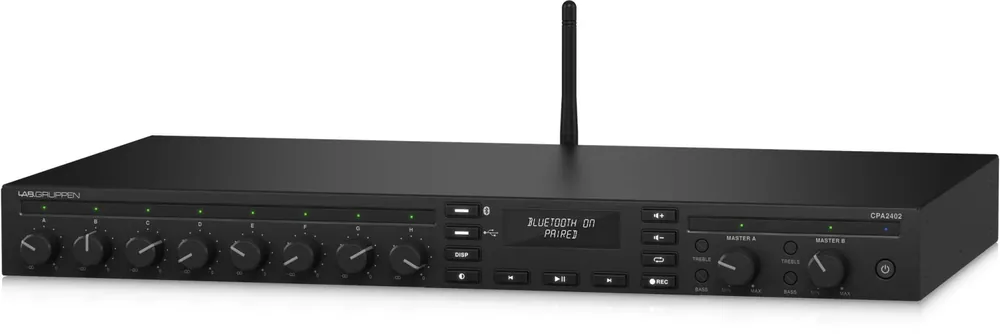 Lab Gruppen CPA 2402 - mikser ze wzmacniaczem 2 x 240W, 100V lub 4-8 ohm, 6 wejść mikrofonowych, Bluetooth