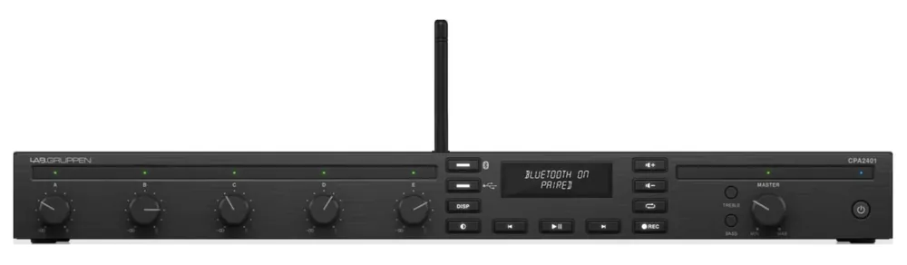 Lab Gruppen CPA2401 - mikser ze wzmacniaczem 240W, 100V lub 4-8 ohm, 3 wejścia mikrofonowe, Bluetooth
