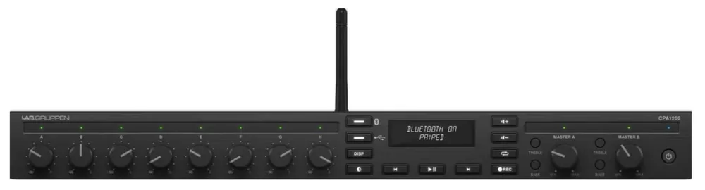 Lab Gruppen CPA 1202 - mikser ze wzmacniaczem 2 x 120W, 100V lub 4-8 ohm, 6 wejść mikrofonowych, Bluetooth
