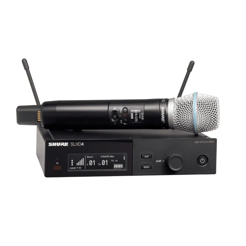 Shure SLXD24E/B87A-J53 - Cyfrowy system bezprzewodowy z nadajnikiem/mikrofonem "do ręki" BETA87A (562-606 MHz)