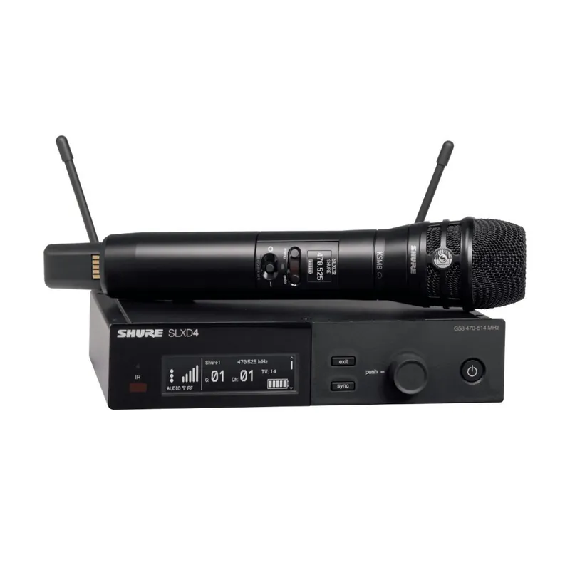 Shure SLXD24E/K8B-G59 - Cyfrowy system bezprzewodowy z nadajnikiem/mikrofonem "do ręki" KSM8 (470-514 MHz)